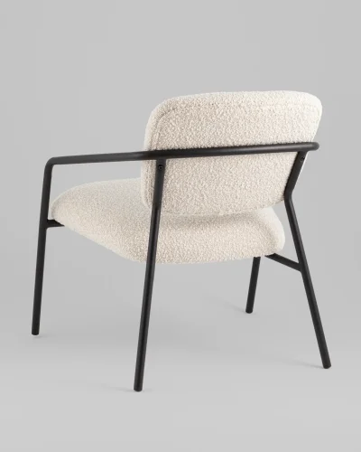 Кресло лаунж Rooney, белый УТ000039354 Stool Group, белый/букле, ножки//чёрный, размеры - ****700*710мм фото 4