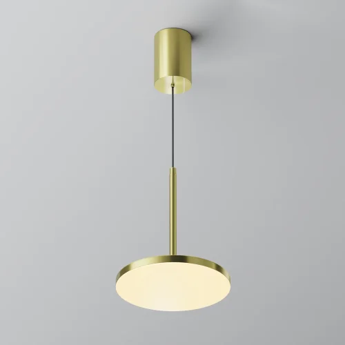 Светильник подвесной LED Plato P076PL-L12W3K-BS Maytoni белый на 1 лампу, основание латунь в стиле хай-тек современный фото 3