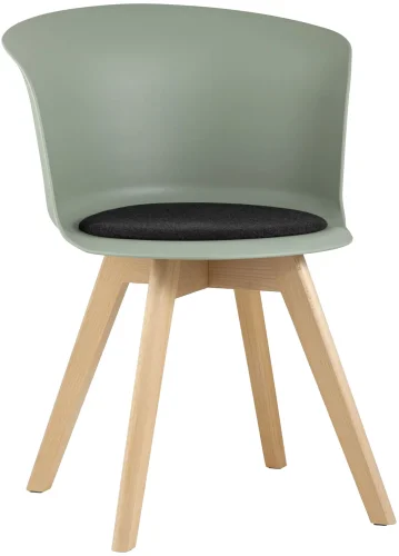 Стул Blossom с подушкой серо-зеленый УТ000005385 Stool Group, зелёный/ткань, ножки/дерево/бежевый, размеры - *****
