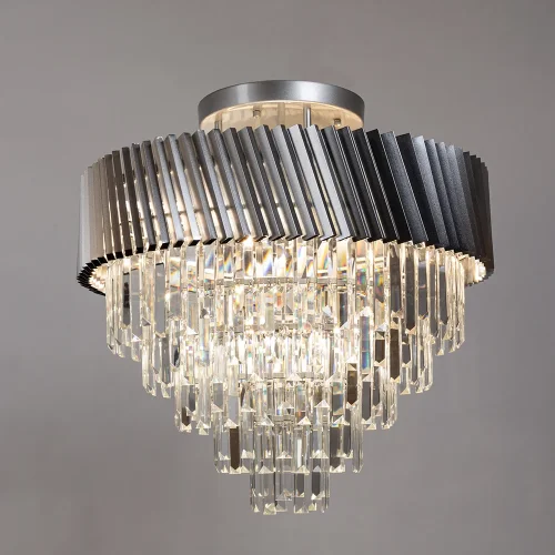 Люстра потолочная Muscida A1004PL-10SI Arte Lamp серебряная прозрачная на 10 ламп, основание серебряное в стиле современный  фото 2