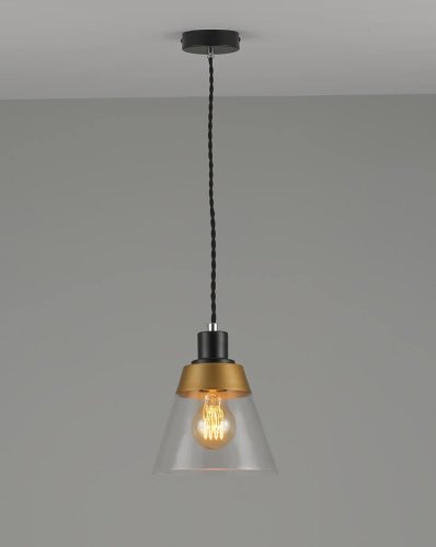 Светильник подвесной Brizzi V2780-1P Moderli прозрачный 1 лампа, основание чёрное в стиле современный  фото 2