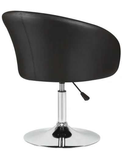 Кресло дизайнерское 8600-LM,  цвет сиденья черный, цвет основания хром Dobrin, чёрный/экокожа, ножки/металл/хром, размеры - 750*900***600*570 фото 4