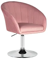 Кресло дизайнерское  8600-LM,  цвет сиденья розовый велюр (1922-16), цвет основания хром Dobrin, розовый/велюр, ножки/металл/хром, размеры - 750*900***600*570