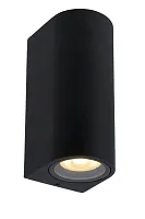 Настенный светильник Zaro 69801/02/30 Lucide уличный IP44 чёрный 2 лампы, плафон чёрный в стиле современный GU10