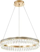 Люстра подвесная LED Palatium 4207-6P Favourite прозрачная на 1 лампа, основание золотое в стиле классика кольца