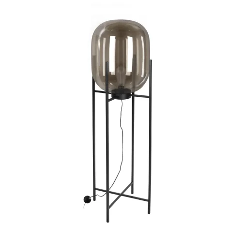 Торшер Oda 10195F/1600 Amber LOFT IT янтарный серый на 1 лампу, основание чёрное в стиле современный 