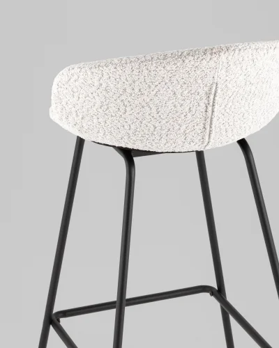 Стул барный Nita, букле светло-серый УТ000040265 Stool Group, серый/букле, ножки/металл/чёрный, размеры - ***** фото 3