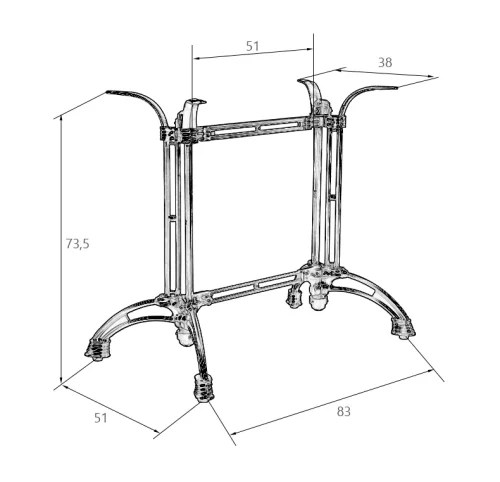 Подстолье обеденное 5027-LMS LOUISE WIDE Dobrin столешница из фото 2