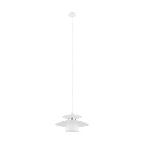 Светильник подвесной Brenda 98734 Eglo матовый никель белый 1 лампа, основание матовое никель в стиле современный скандинавский 