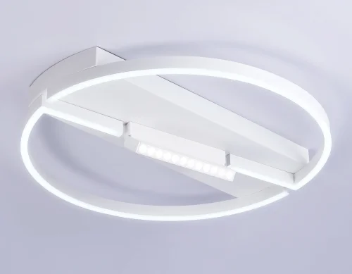 Светильник потолочный LED с пультом FL51459 Ambrella light белый 1 лампа, основание белое в стиле современный хай-тек кольца фото 3