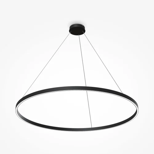 Светильник подвесной LED Rim MOD058PL-L65BK Maytoni чёрный 1 лампа, основание чёрное в стиле современный хай-тек минимализм кольца фото 2