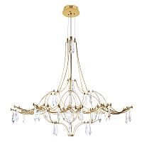 Люстра подвесная ЛЕД Мира / Mira 10588/800 Gold Asfour LOFT IT прозрачная на 1 лампу, основание золотое в стиле арт-деко капли