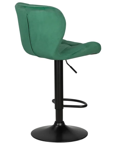 Стул барный 5022_BlackBase-LM BARNY BLACK, цвет сиденья зеленый велюр (MJ9-88), цвет основания черный Dobrin, зелёный/велюр, ножки//чёрный, размеры - 890*1100***460*540 фото 4