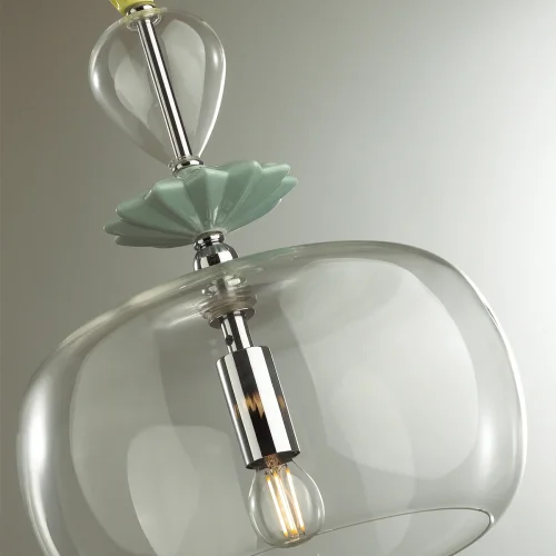 Светильник подвесной Bizet 4893/1A Odeon Light прозрачный 1 лампа, основание хром в стиле классический  фото 3