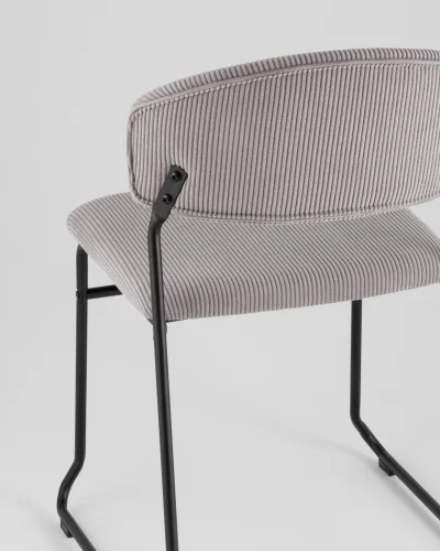 Стул обеденный Loftys, серый УТ000039717 Stool Group, серый/текстиль, ножки/металл/чёрный, размеры - *800***535*575 фото 6
