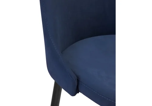 Барный стул Джама темно-синий / черный матовый 448666 Woodville, синий/велюр, ножки/металл/чёрный, размеры - ****460*530 фото 6