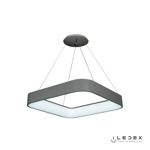 Светильник подвесной LED North 8288D-600-600 GR iLedex серый 1 лампа, основание серое в стиле современный хай-тек квадраты фото 3