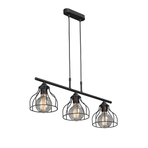 Светильник подвесной V4819-1/3S Vitaluce чёрный на 3 лампы, основание чёрное в стиле арт-деко 