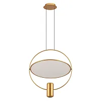 Светильник подвесной Orbit 7028/2L Odeon Light белый на 2 лампы, основание золотое в стиле современный хай-тек отражённый свет