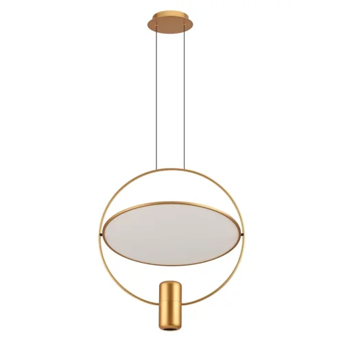 Светильник подвесной Orbit 7028/2L Odeon Light белый на 2 лампы, основание золотое в стиле хай-тек современный отражённый свет