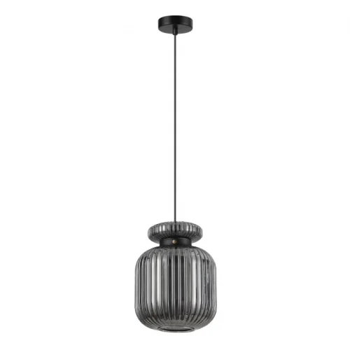 Светильник подвесной Jugi 5042/1B Odeon Light янтарный 1 лампа, основание чёрное в стиле современный выдувное