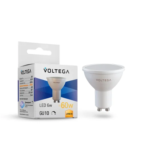 Светодиодная лампа Simple MR16 6W 2700K 110° GU10 DIM 7238 Voltega GU10 5вт