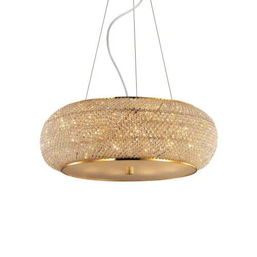 Люстра хрустальная PASHA SP10 ORO Ideal Lux прозрачная золотая на 10 ламп, основание золотое в стиле современный  фото 2