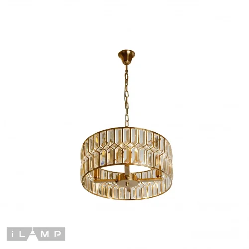 Люстра подвесная Form 6122-420 GD iLamp прозрачная на 4 лампы, основание золотое в стиле американский современный  фото 2