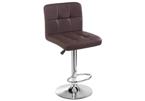 Барный стул Paskal brown 11880 Woodville, коричневый/искусственная кожа, ножки/металл/хром, размеры - *1120***450*470