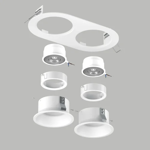 Светильник точечный Domino D6560606WMOD Lightstar белый на 2 лампы, основание белое в стиле современный прямоугольный фото 3