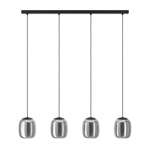 Светильник подвесной Ciampino 901193 Eglo чёрный дымчатый на 4 лампы, основание чёрное в стиле современный линейный фото 3 Светильник подвесной Ciampino 901193 Eglo чёрный дымчатый на 4 лампы, основание чёрное в стиле современный линейный фото 3
