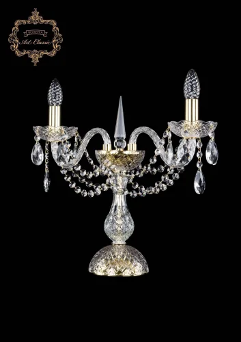 Настольная лампа 12.11.2.141-37.Gd.Sp Bohemia Art Classic прозрачная 2 лампы, основание золотое металл в стиле классический 