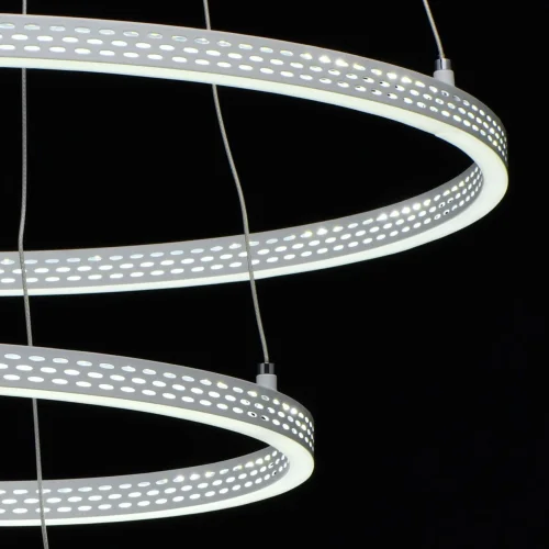 Светильник подвесной LED с пультом Аурих 496019103 DeMarkt белый 1 лампа, основание белое в стиле хай-тек кольца с пультом фото 6