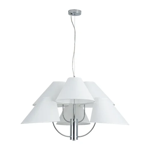 Люстра подвесная Rondo A4086LM-6CC Arte Lamp белая на 6 ламп, основание хром в стиле современный 