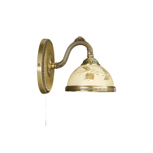 Бра с выключателем A 6208/1  Reccagni Angelo бежевый на 1 лампа, основание античное бронза в стиле классический 