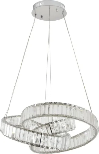 Люстра подвесная LED с пультом Vintage 4020/09/06P Stilfort прозрачная на 1 лампу, основание хром в стиле современный кольца с пультом фото 2