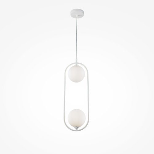 Светильник подвесной Ring MOD013PL-02W Maytoni белый на 2 лампы, основание белое в стиле современный шар фото 2