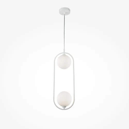 Светильник подвесной Ring MOD013PL-02W Maytoni белый на 2 лампы, основание белое в стиле современный шар фото 2 Светильник подвесной Ring MOD013PL-02W Maytoni белый на 2 лампы, основание белое в стиле современный шар фото 2