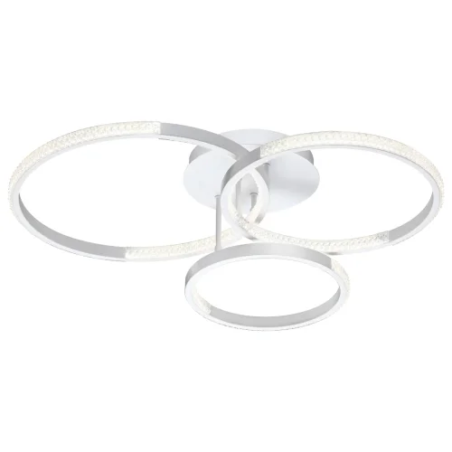 Люстра потолочная с пультом Calm 358924 Novotech белая прозрачная на 1 лампу, основание белое в стиле хай-тек современный с пультом кольца фото 3