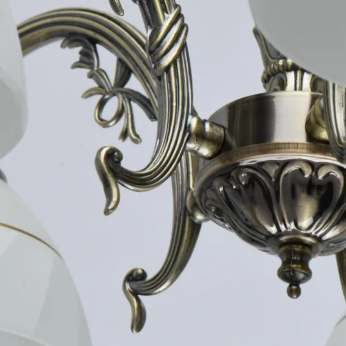 Люстра подвесная Ариадна 450018905 DeMarkt белая на 5 ламп, основание античное бронза в стиле классический  фото 10