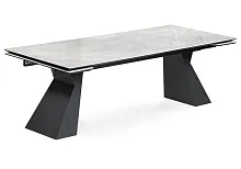 Керамический стол Денхольм 240(290)х100х75 rystal onyx bianco / черный 588037 Woodville столешница белая из керамика