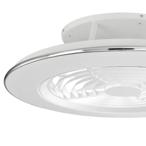 Люстра с вентилятором LED Alisio 6705 Mantra белая на 1 лампа, основание хром белое в стиле хай-тек современный  фото 3