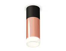 Светильник накладной Techno spot XS6326042 Ambrella light розовый золотой 1 лампа, основание чёрное в стиле современный круглый