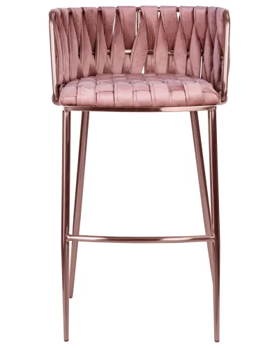 Стул барный 1538_RoseGold-LMN EMMA ROSE GOLD, цвет сиденья розовый велюр (VF-10), цвет основания розовое золото Dobrin, розовый/велюр, ножки/металл/розовый, размеры - ****510*500 фото 6