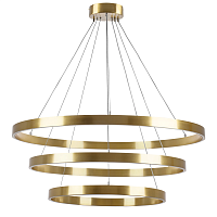 Люстра подвесная LED с пультом Saturno 748223 Lightstar золотая на 1 лампа, основание золотое в стиле минимализм кольца с пультом