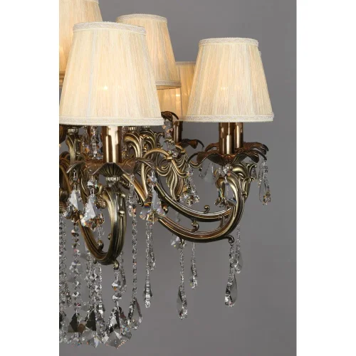 Люстра подвесная Catanzaro OML-30813-15 Omnilux бежевая на 15 ламп, основание бронзовое в стиле классический фото 5