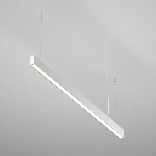 Светильник подвесной LED Basis P051PL-36W2.7-6K-W Maytoni белый на 1 лампу, основание белое в стиле минимализм хай-тек линейный