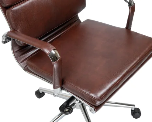 Офисное кресло для руководителей 103F-LMR ARNOLD, цвет коричневый Dobrin, коричневый/экокожа, ножки/металл/хром, размеры - 1130*1180***670*670 фото 8