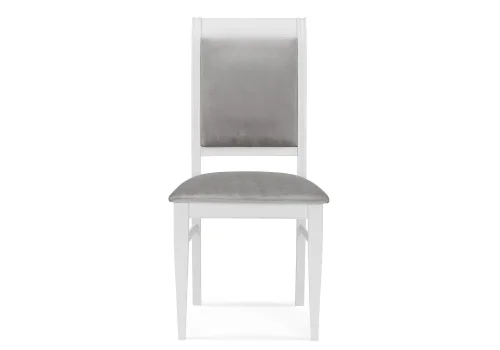 Деревянный стул Авелин серый велюр / белый 515983 Woodville, серый/велюр, ножки/массив бука дерево/белый, размеры - ****480*550 фото 2