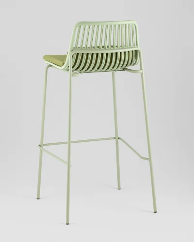 Стул барный Louran с подушкой, зелёный УТ000040191 Stool Group, зелёный/экокожа, ножки/металл/зелёный, размеры - ***** фото 4